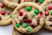 Sparkling Christmas M&Ms Chocolate Chip Cookies