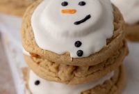 Whimsical Melted Snowman Peanut Butter Cookies