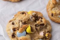 Irresistible Easter Mini Cadbury Egg Chocolate Chip Cookies