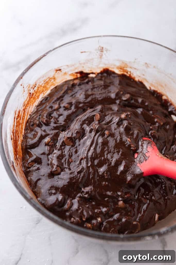 brownie batter in a bowl