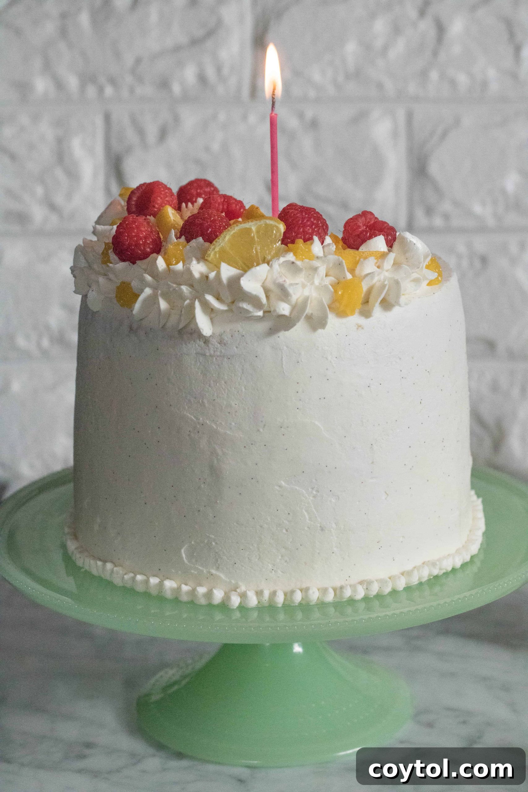 Triple-Layer Vanilla Cake with Lemon Curd and Italian Buttercream 8 One year anniversary blog post, lemon curd vanilla cake recipe feature