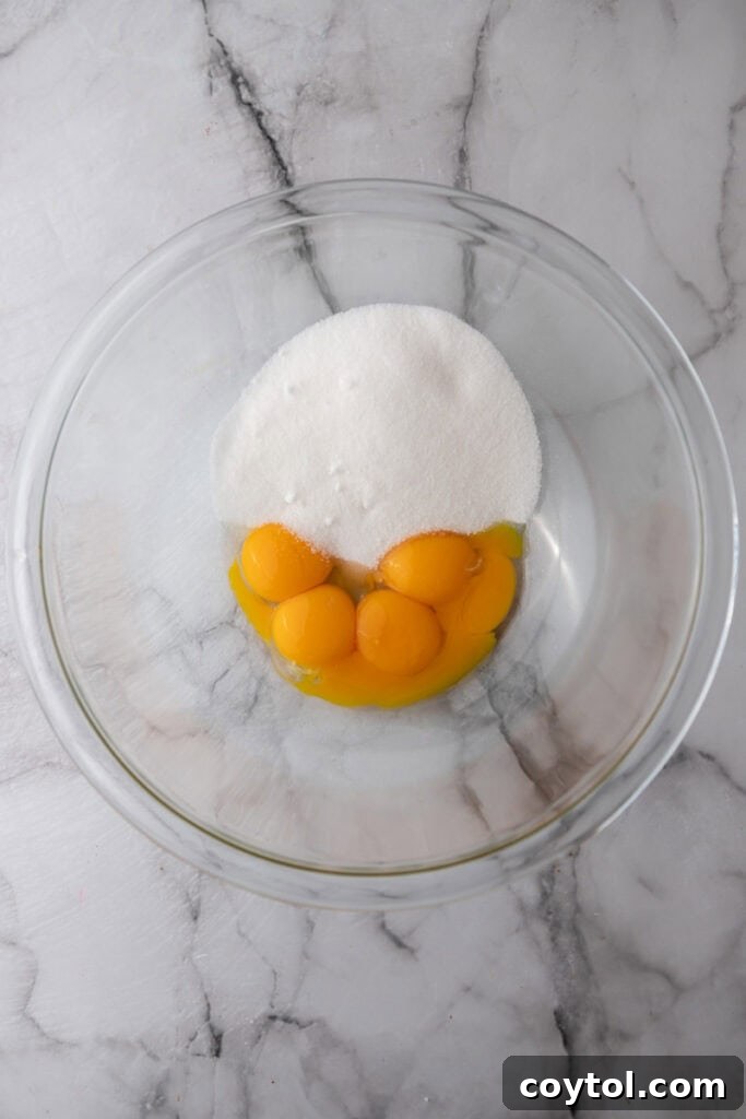 Velvet Vanilla Custard Ice Cream Made Simple 6 egg yolks, sugar, and salt in a bowl before whisking