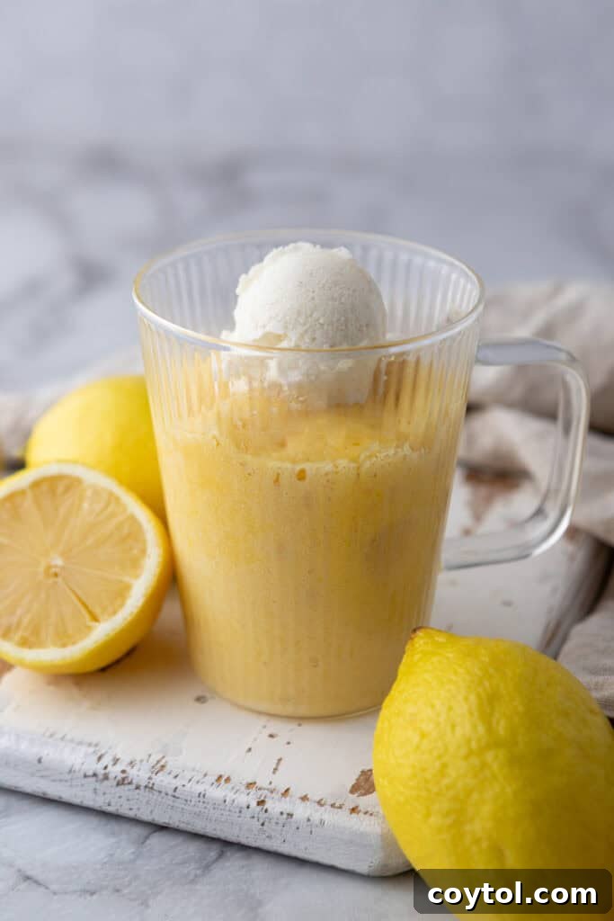 Speedy Lemon Mug Cake in Minutes 11 lemon mug cake recipe side shot