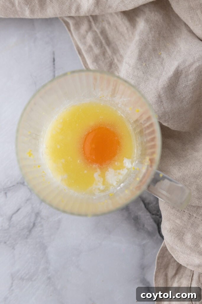 Speedy Lemon Mug Cake in Minutes 6 wet ingredients and dry ingredients in a mug