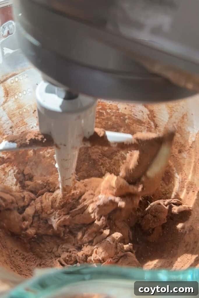 ingredients being mixed in a bowl