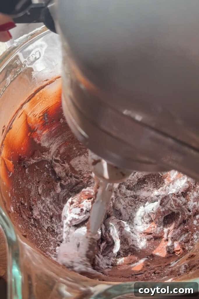 ingredients being mixed in a bowl