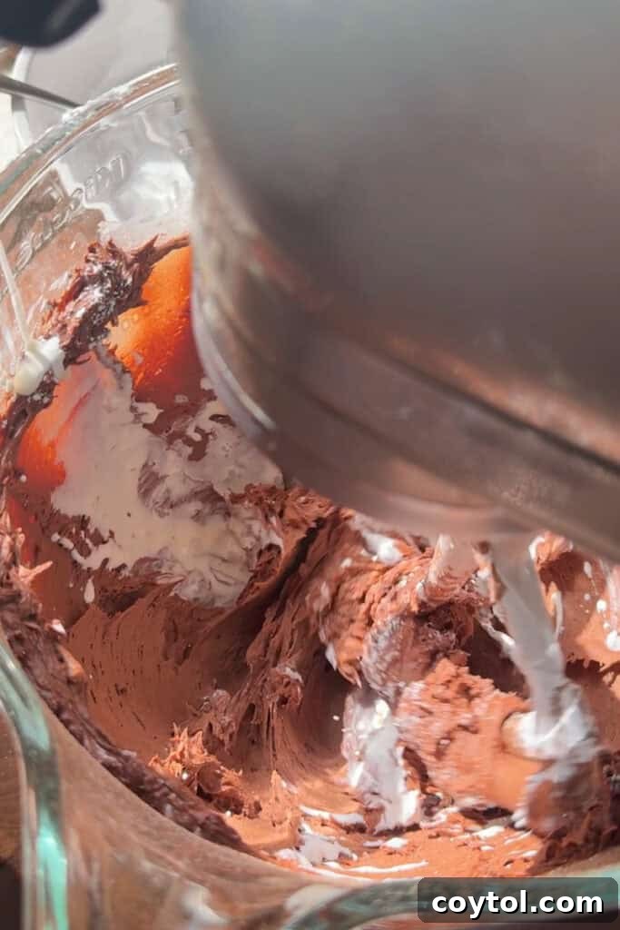 ingredients being mixed in a bowl