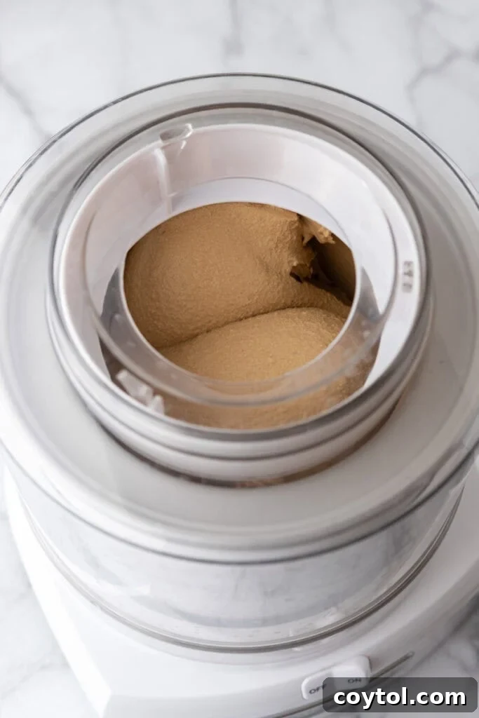 mixed ingredients in a machine
