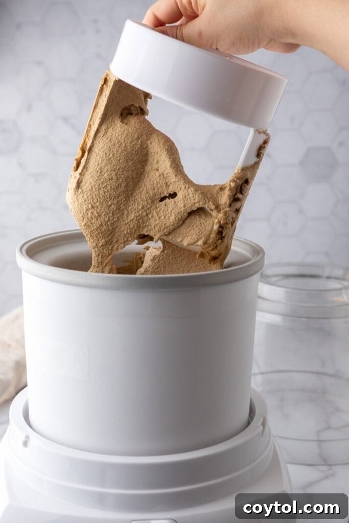 mixed ingredients in a machine