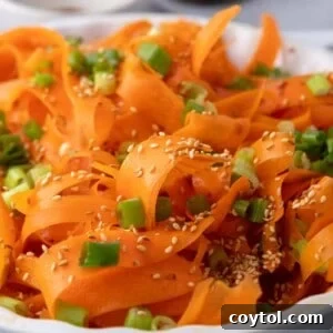 Carrot Ribbon Salad Recipe close up