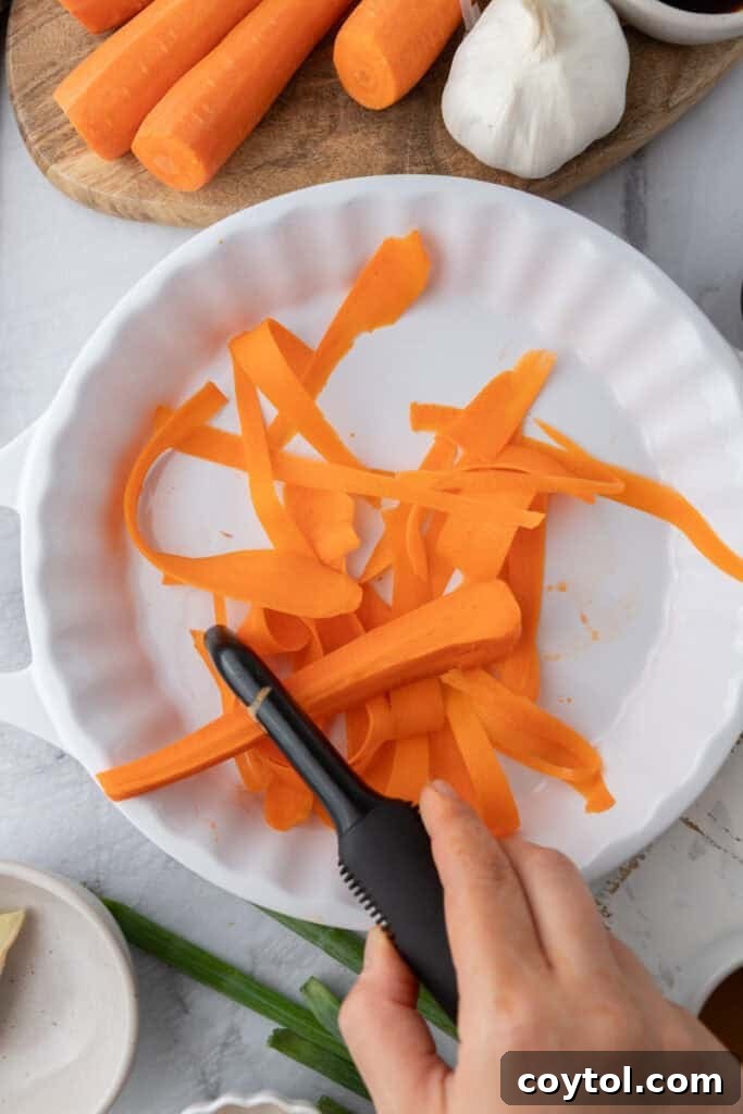 vegetable getting peeled