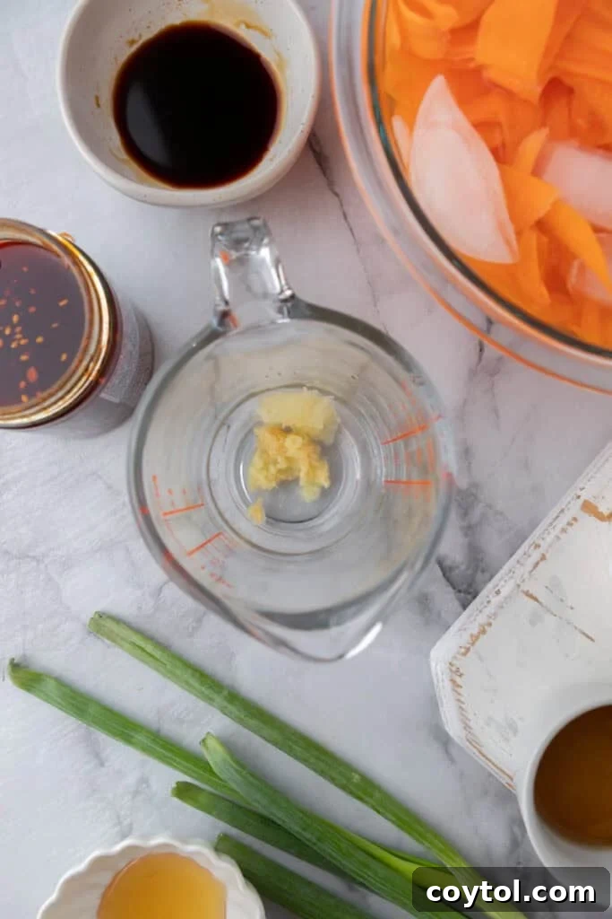 sauce ingredients in a cup