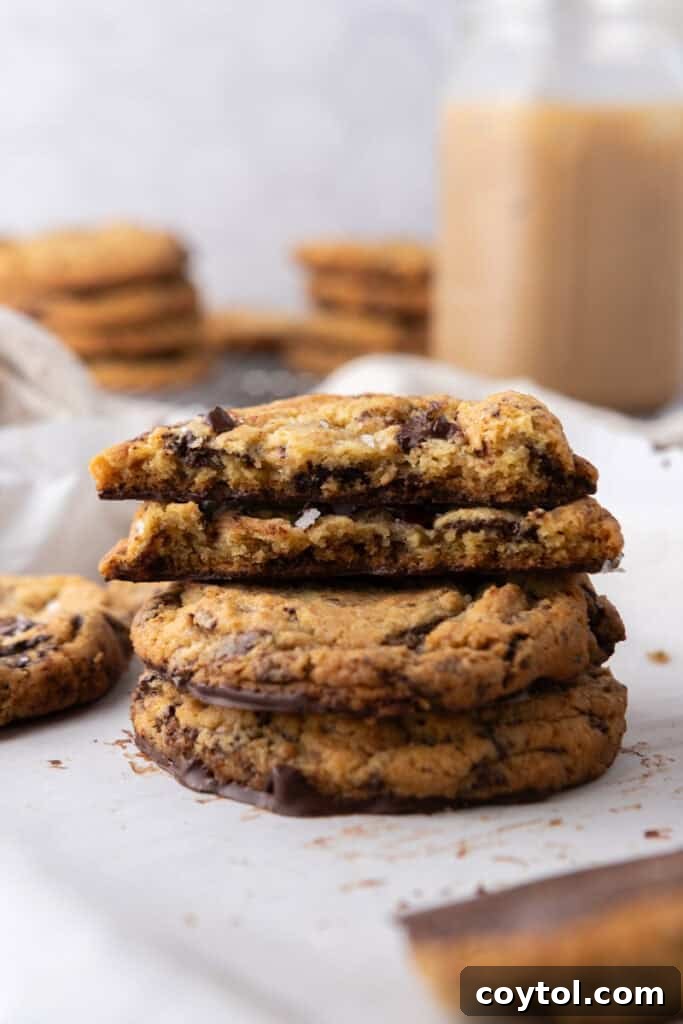 The Ultimate Jacques Torres Inspired Chocolate Chip Cookies 16 Jacques Torres Chocolate Chip Cookie recipe stacked on top of each other