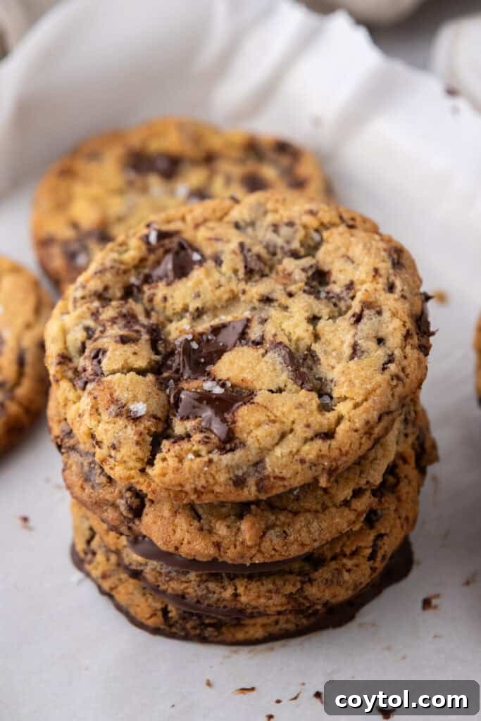 The Ultimate Jacques Torres Inspired Chocolate Chip Cookies 17 Jacques Torres Chocolate Chip Cookie recipe stacked on top of each other