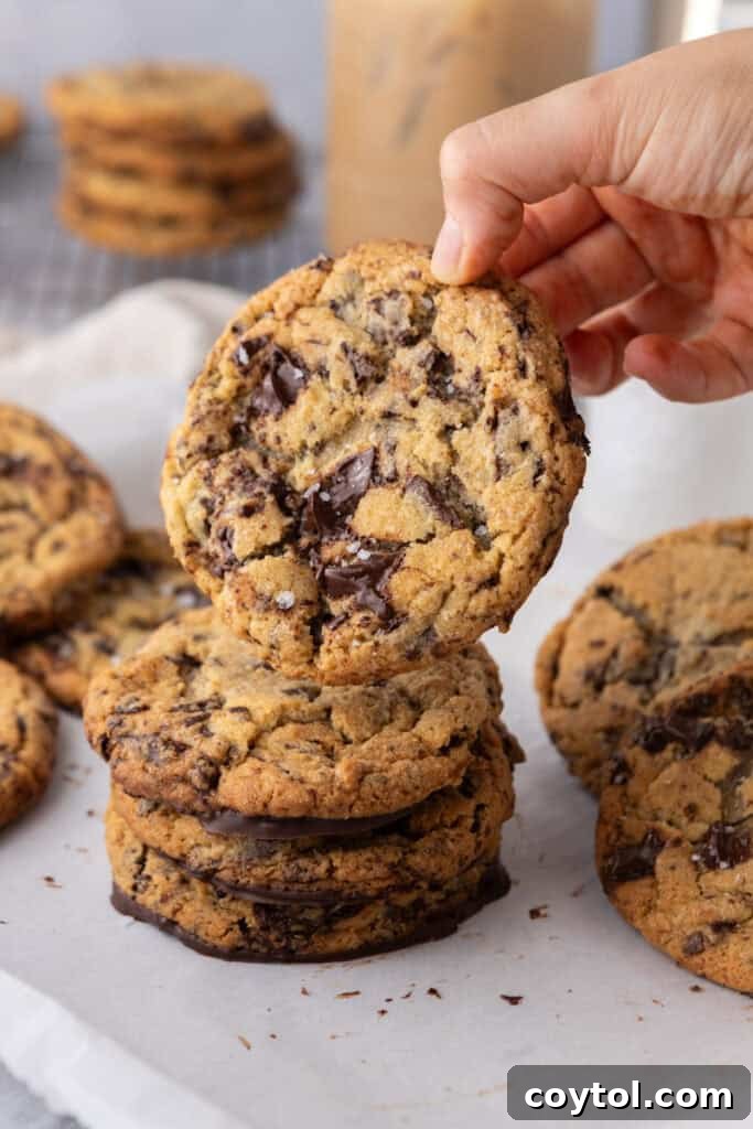 The Ultimate Jacques Torres Inspired Chocolate Chip Cookies 19 Jacques Torres Chocolate Chip Cookie recipe stacked on top of each other