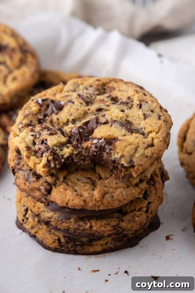 The Ultimate Jacques Torres Inspired Chocolate Chip Cookies 20 Jacques Torres Chocolate Chip Cookie recipe stacked on top of each other