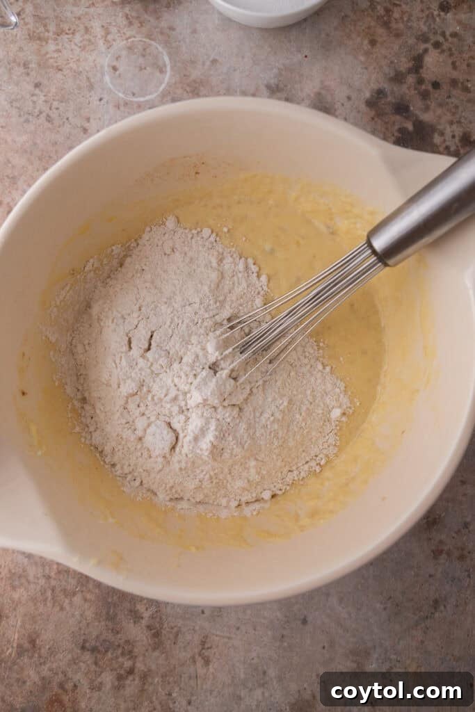 Bake Bakery-Perfect Banana Chocolate Chip Muffins 7 ingredients in a bowl