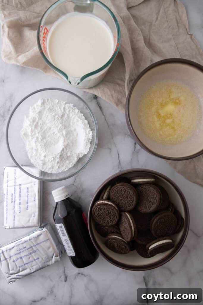 No Bake Oreo Cheesecake Recipe ingredients