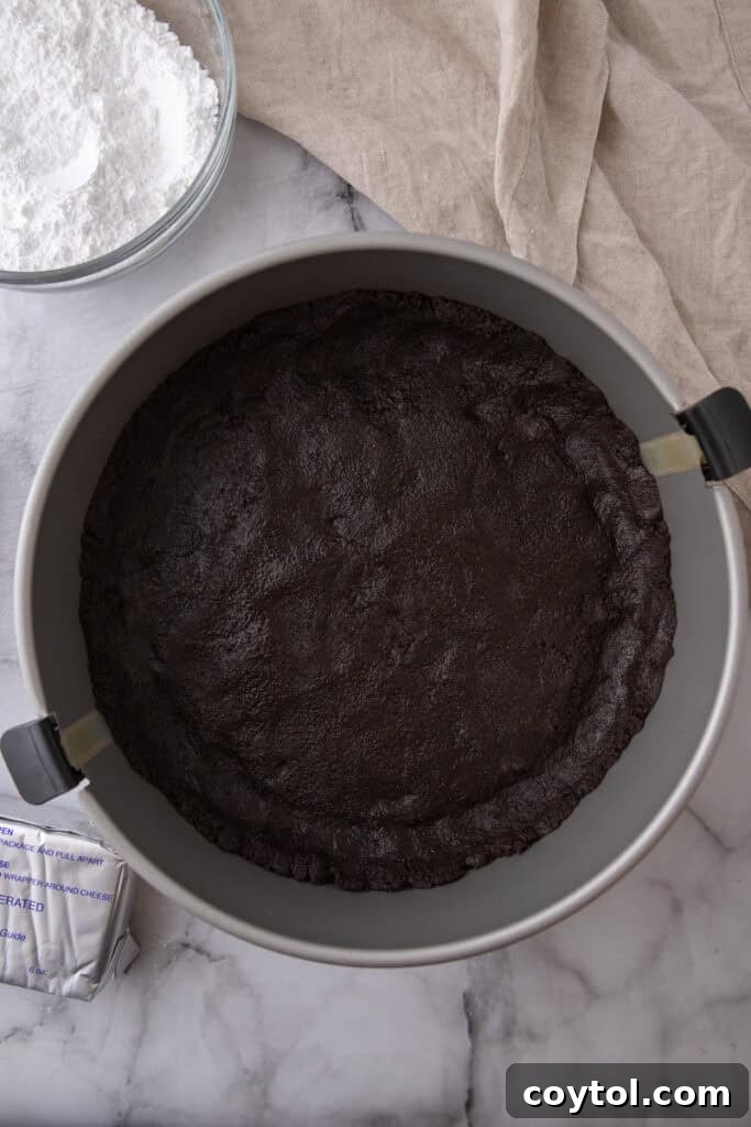 crust mixture in a pan