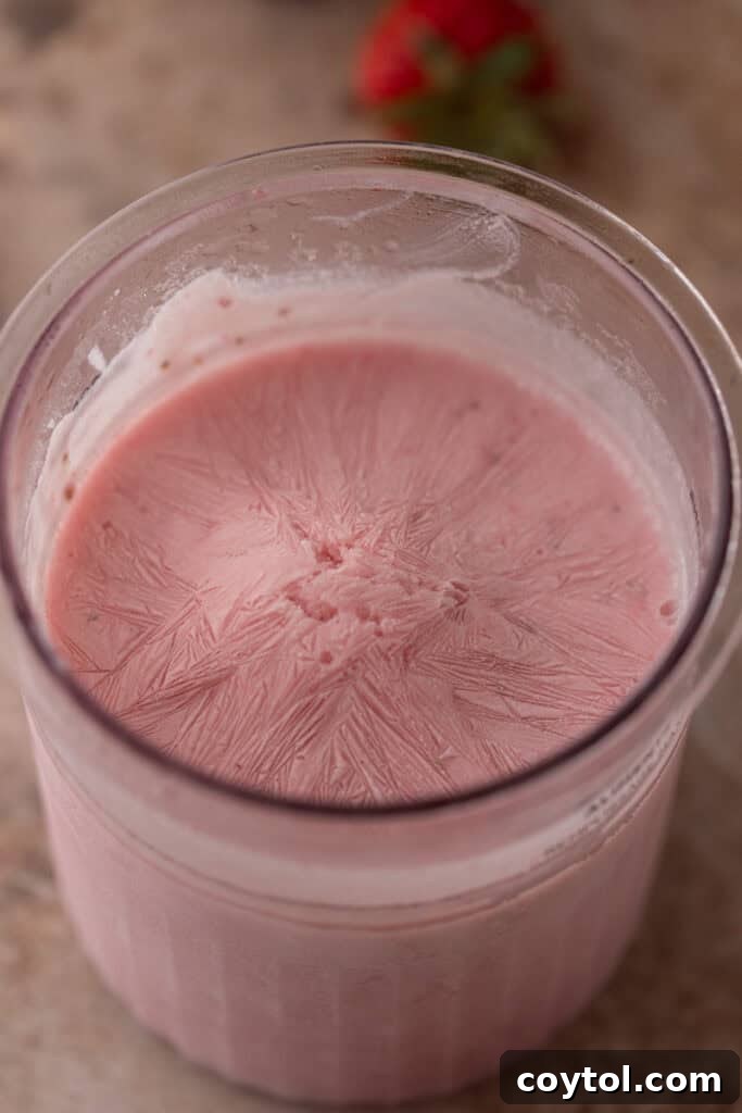Effortless Strawberry Cottage Cheese Ice Cream with Ninja Creami 6 Frozen ice cream base in container