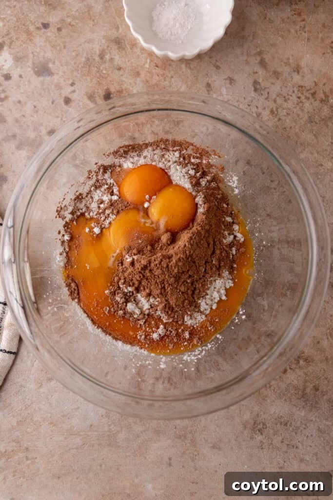 Fluffy Chocolate Meringue Pie Perfection 5 ingredients in a bowl