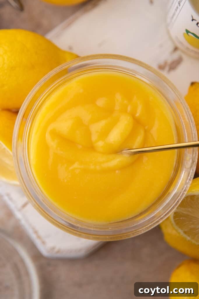 Yuzu Curd Recipe in a jar overhead view