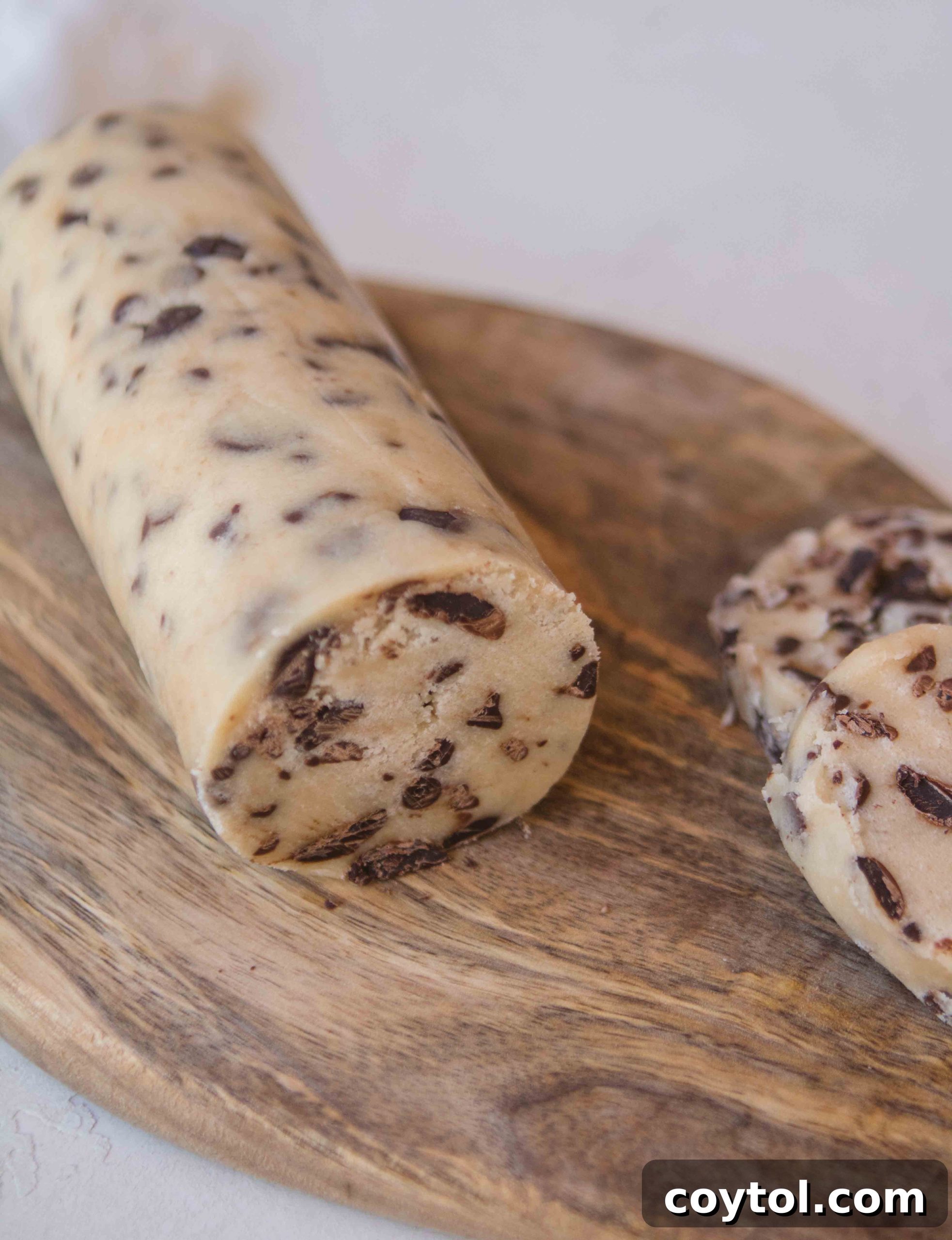 Brown Sugar Free Chocolate Chip Cookies 7 More cookie dough logs, ready for freezing or slicing.