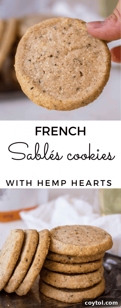 Whole Wheat Sablés Cookies with hemp hearts