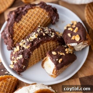 Stroopwafel Choco Tacos on a plate