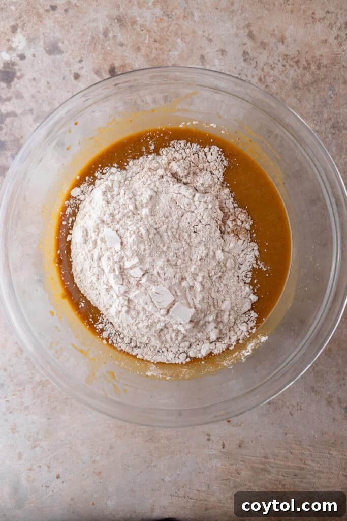 Spices and flour combined in a bowl.