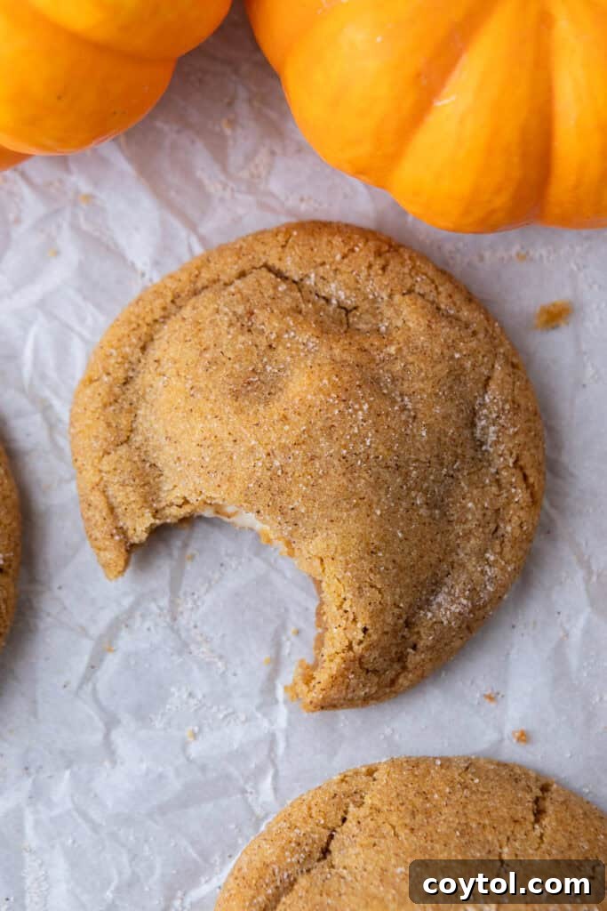 Pumpkin Cheesecake Cookies recipe overhead shot