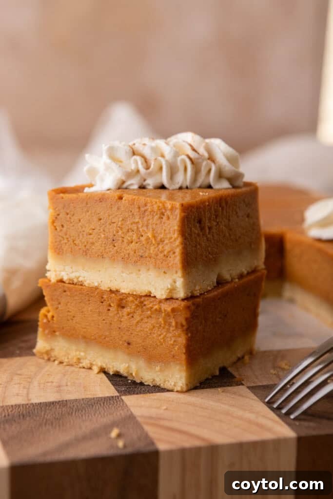 Irresistible Sweet Potato Pie Bars 15 sweet potato pie bars recipe squares stacked