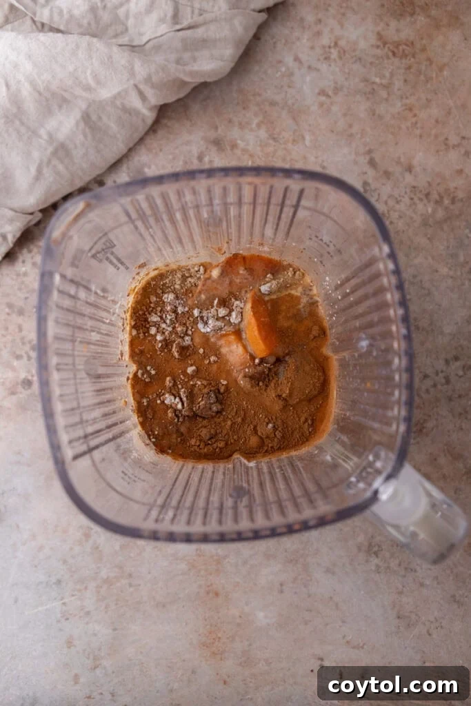Irresistible Sweet Potato Pie Bars 8 ingredients in a blender