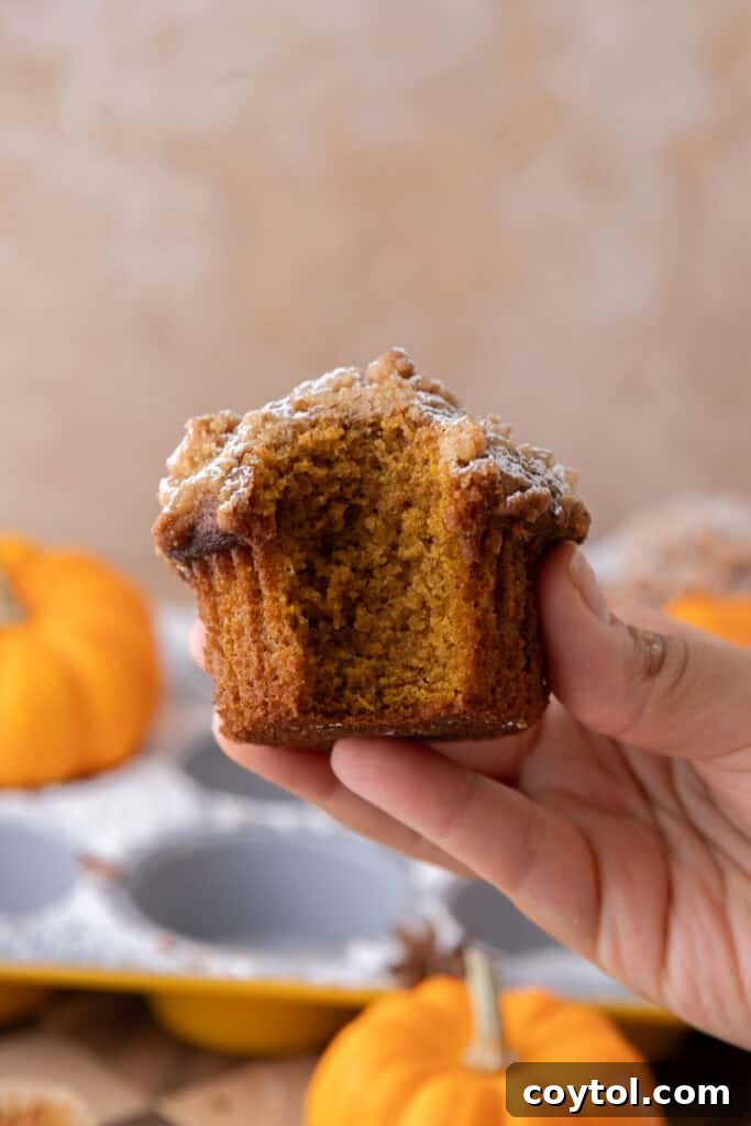 Panera Bread Pumpkin Muffins recipe with a bite taken out