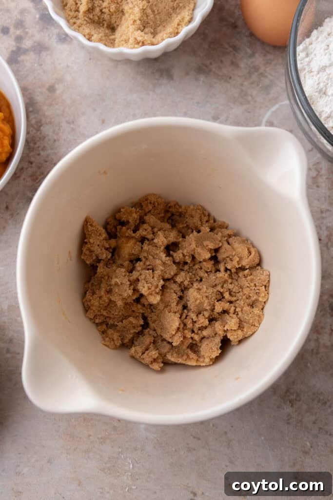 streusel ingredients in a bowl