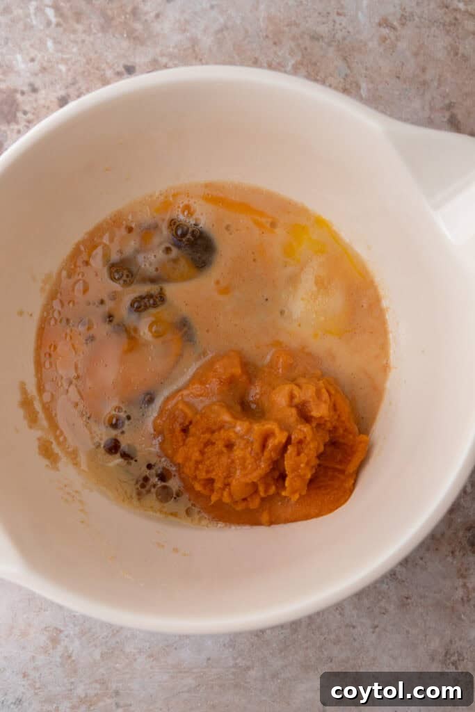 wet ingredients in a bowl