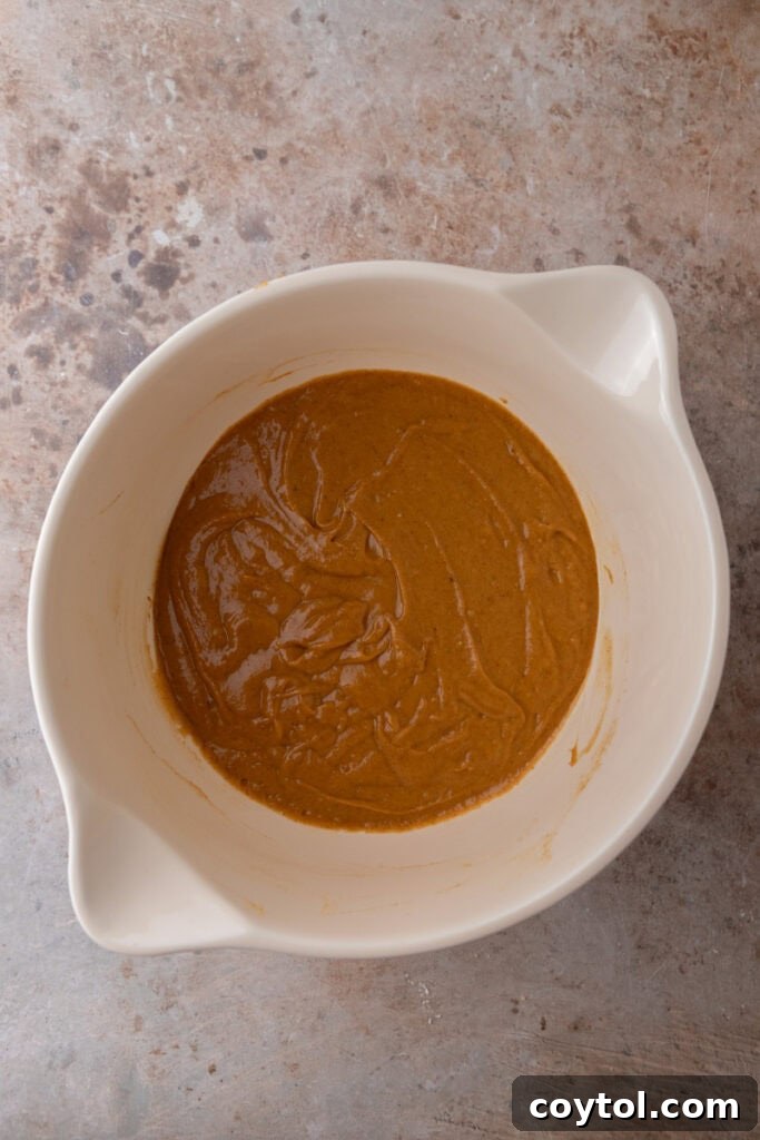 wet and dry ingredients in a bowl