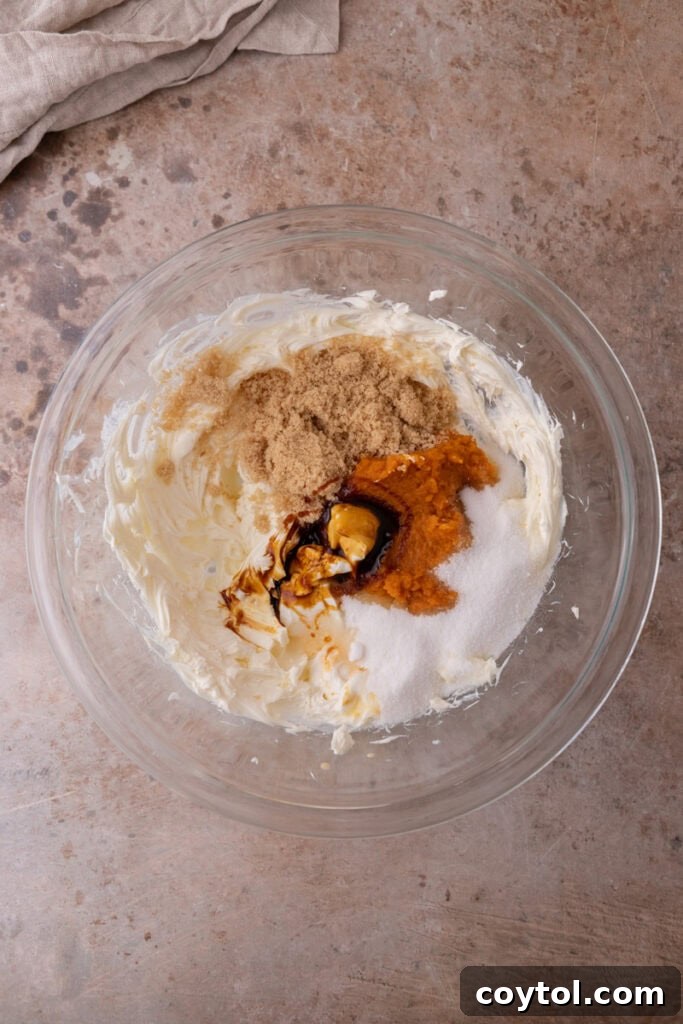 filling ingredients in a bowl
