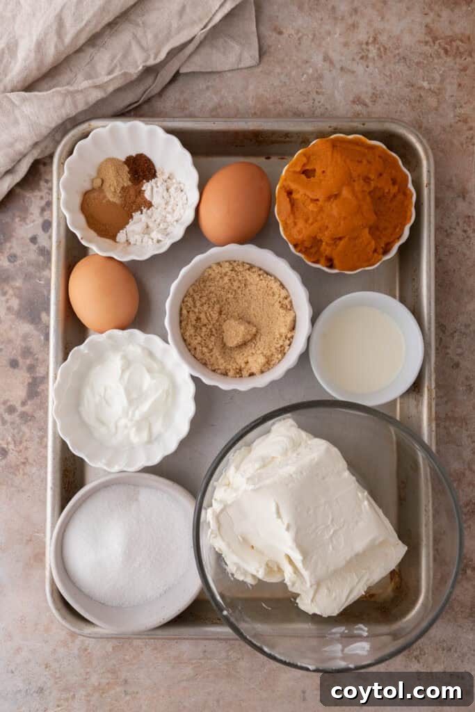 Mini Pumpkin Cheesecakes recipe filling ingredients