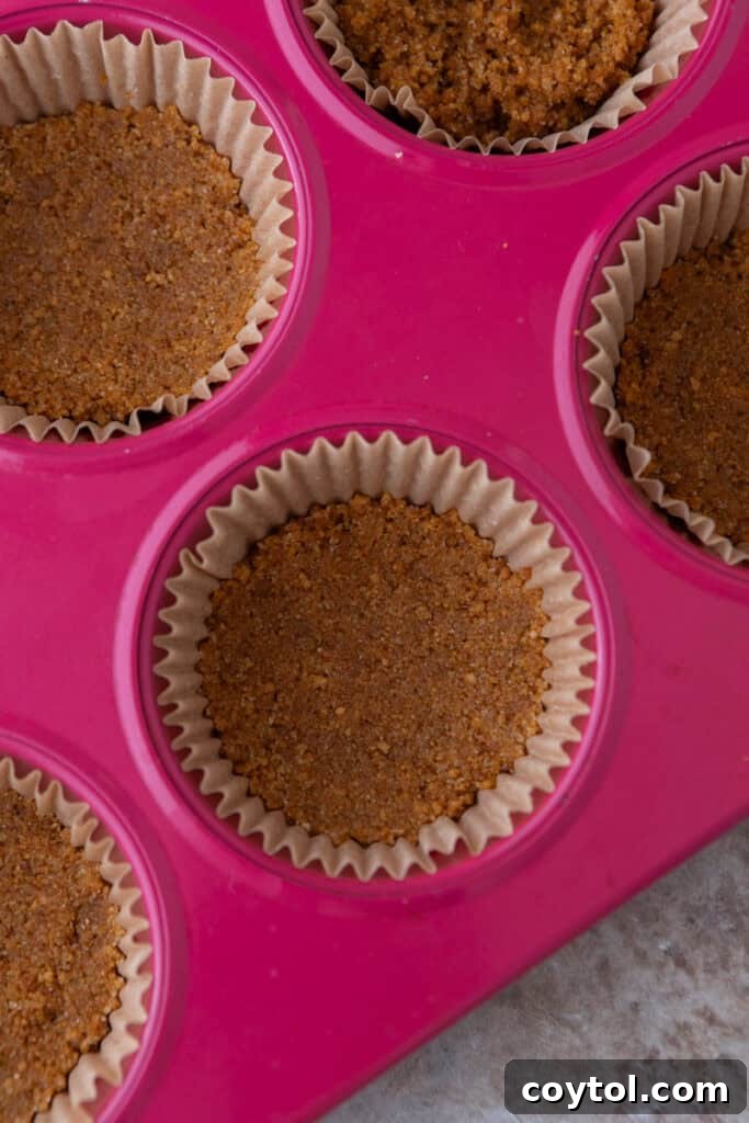 crust mixture in muffin liners