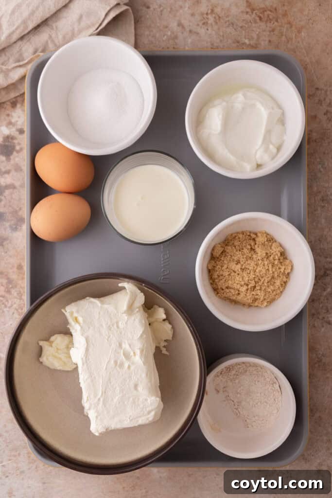 Irresistible Pecan Pie Cheesecake Bites 4 Close-up of key ingredients for the mini pecan pie cheesecakes, highlighting the fresh cream cheese and pecans.