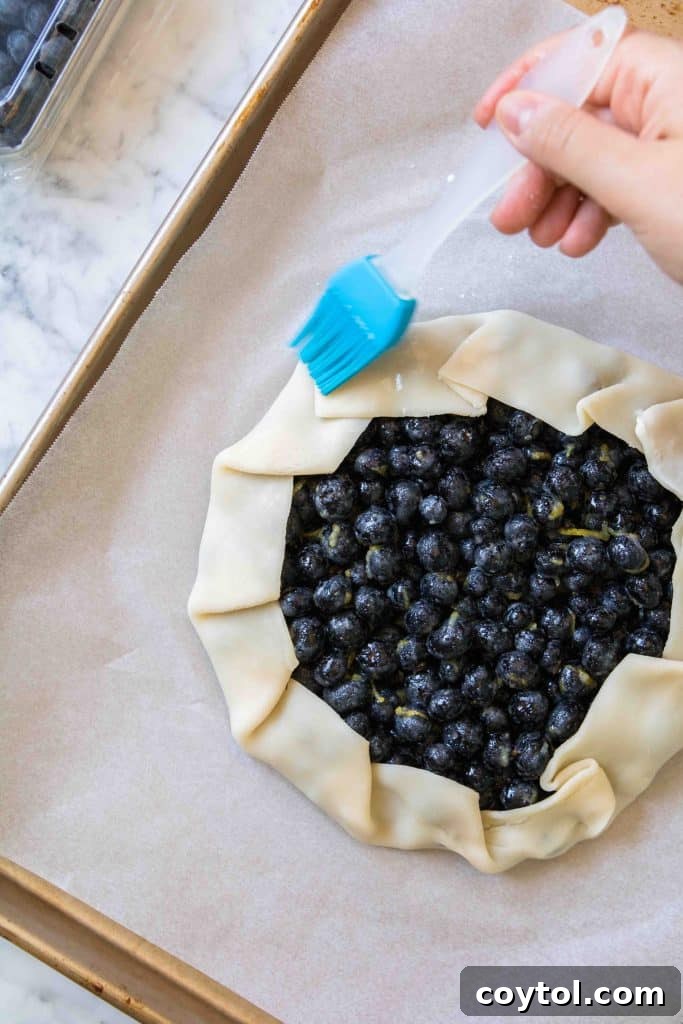 Edges of galette folded over the fruit