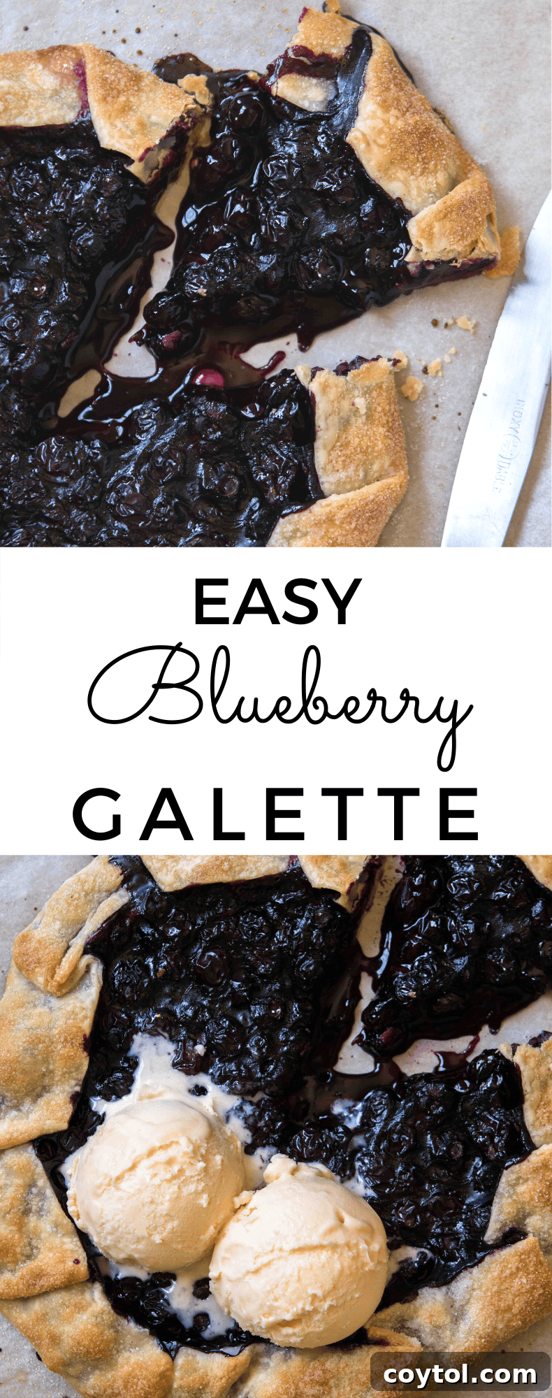 Blueberry galette Pinterest graphic