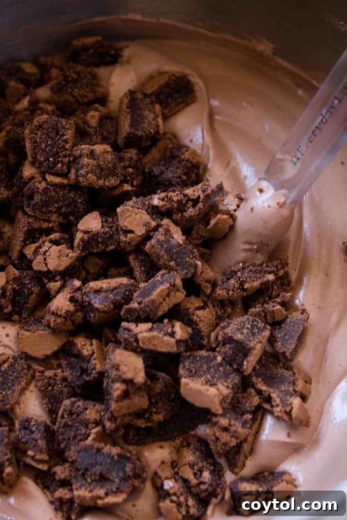 Visual steps for making chocolate no-churn ice cream