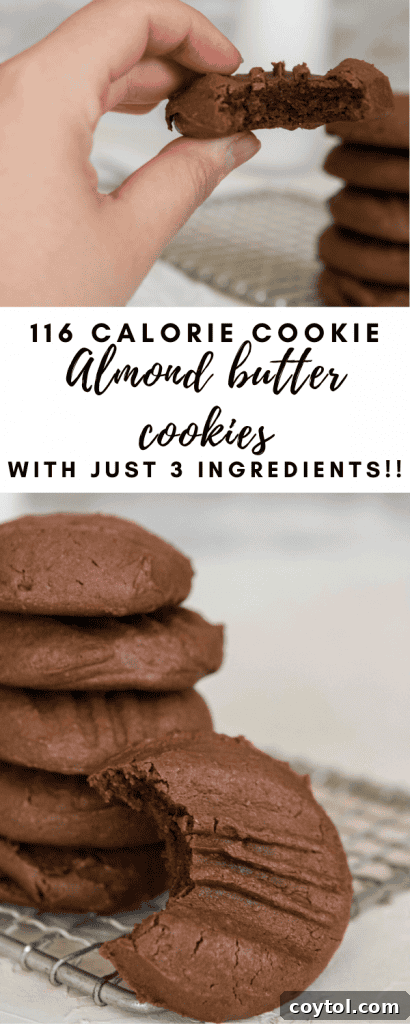 3-ingredient almond butter cookies: 116 calories each, healthy and delicious.