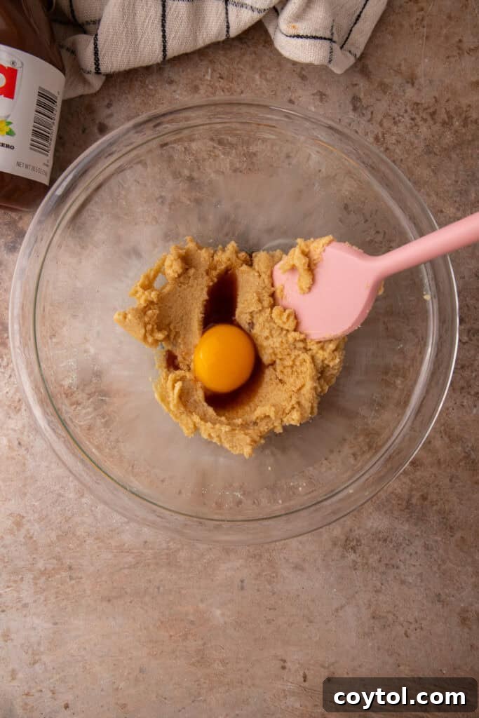 Butter, brown sugar, and granulated sugar in a bowl to make cookie dough