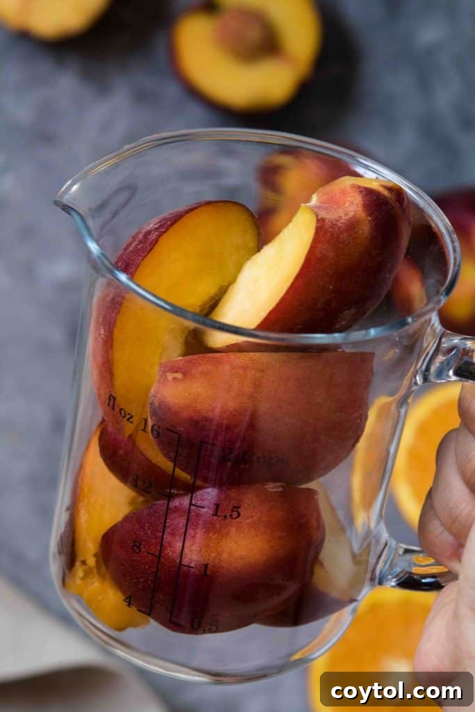 Summer peach smoothie with CBD for wellness