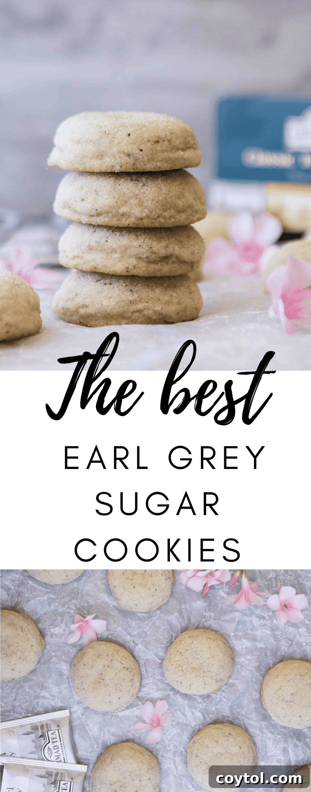 Beautifully arranged Earl Grey cookies, perfect for pinning and saving this recipe.