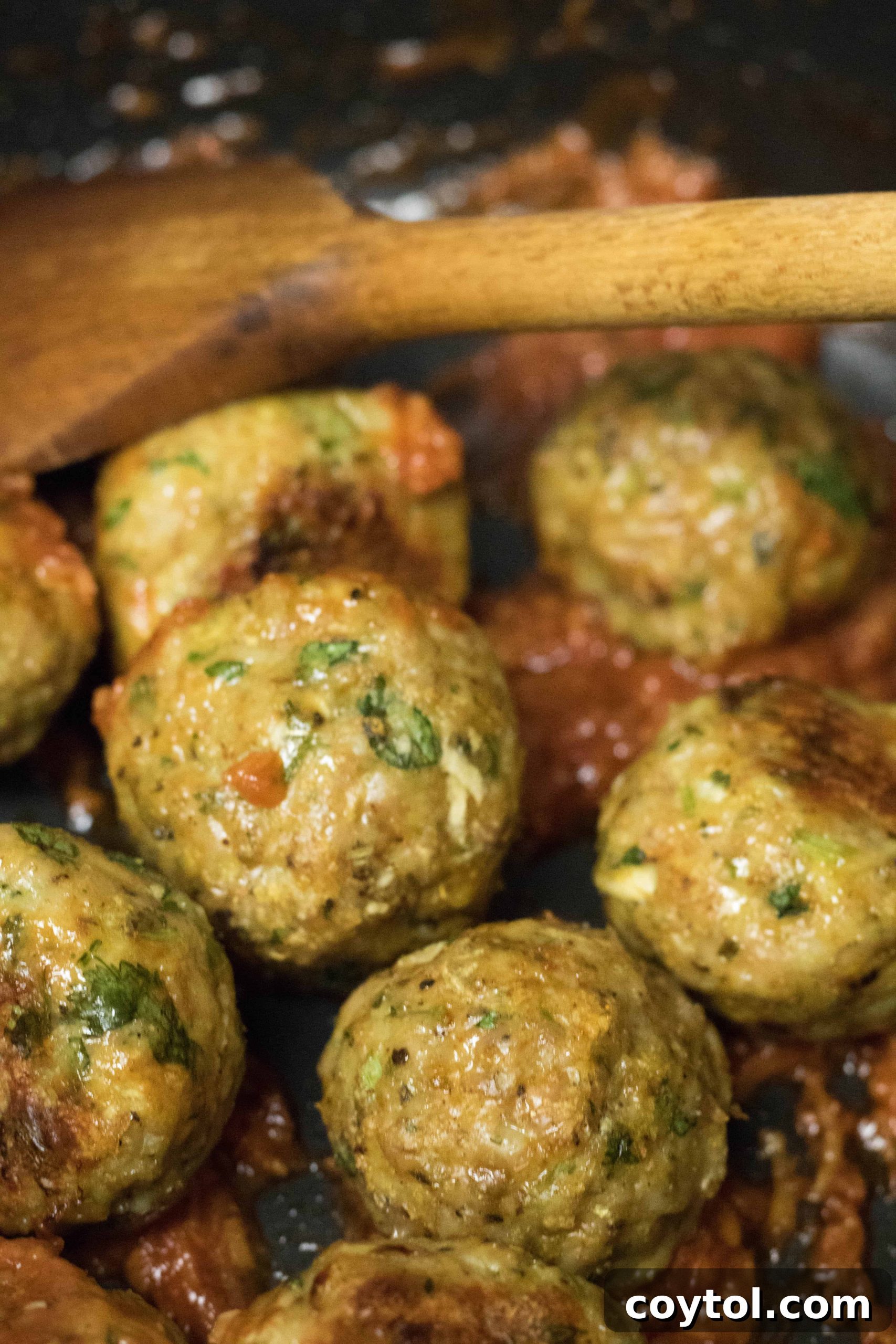 Golden Baked Indian Chicken Kofta 4 A stack of healthy Baked Indian Chicken Meatballs, perfectly golden and ready to serve