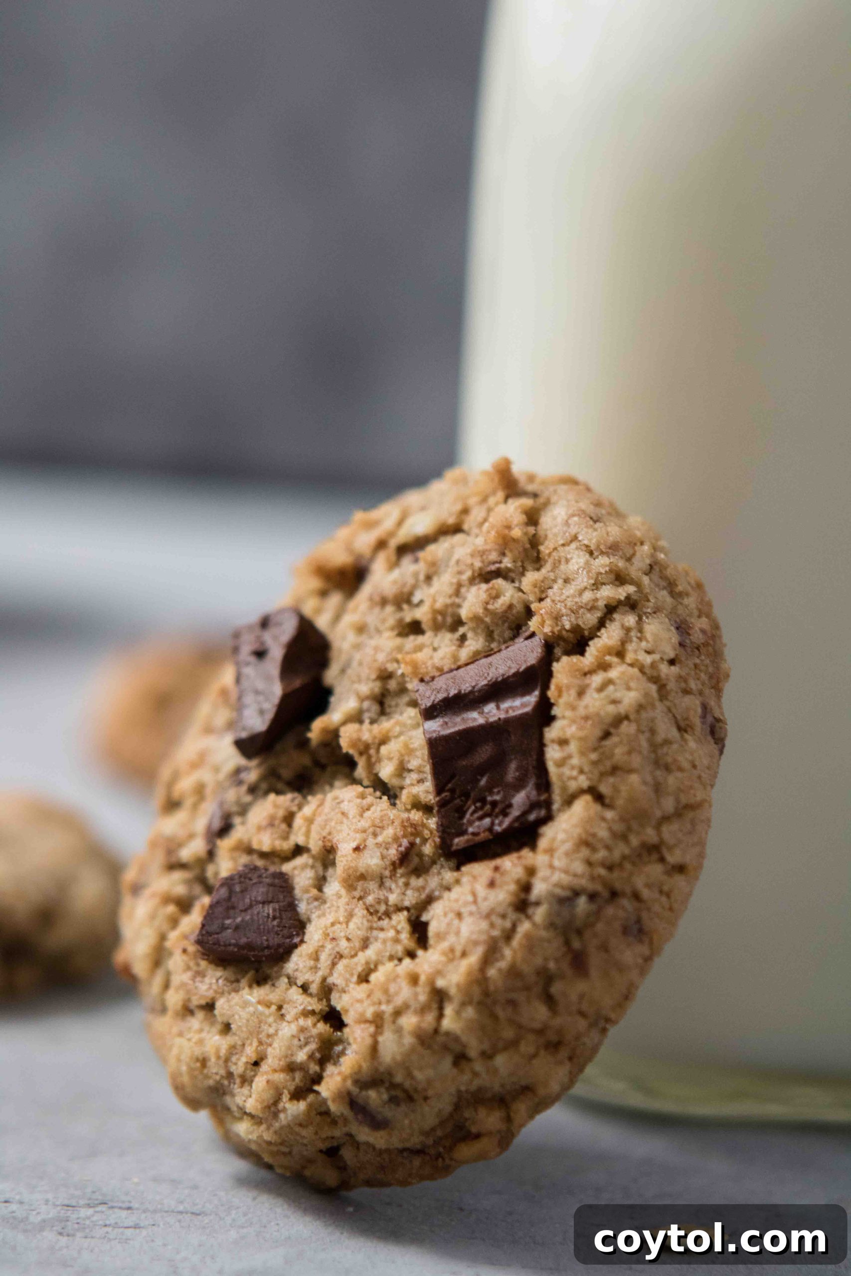 Irresistibly Soft and Chewy Chocolate Chip Oatmeal Cookies 8 Small batch oatmeal chocolate chip cookies stacked and ready to eat.